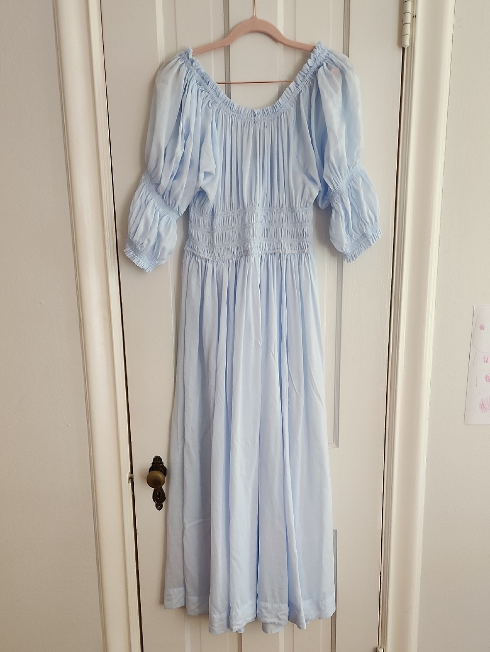 Light Blue Boho Maxi Dress - Picture 3 of 6